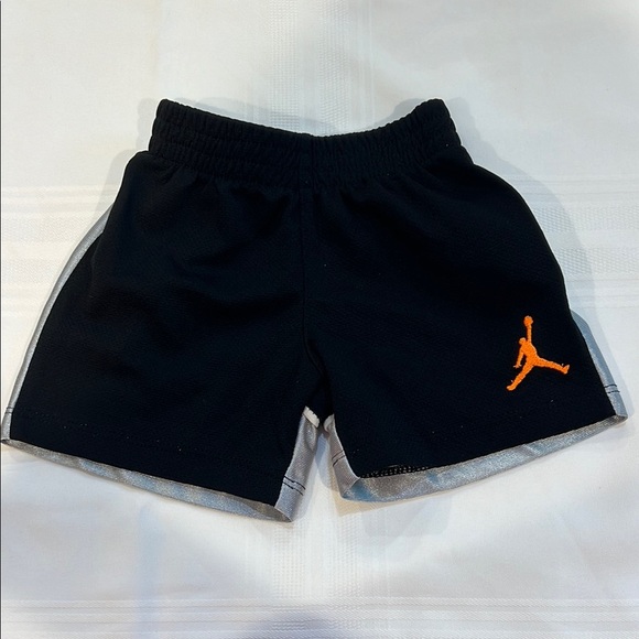 Jordan Shorts Black with Orange Logo- 12mths - Picture 1 of 4